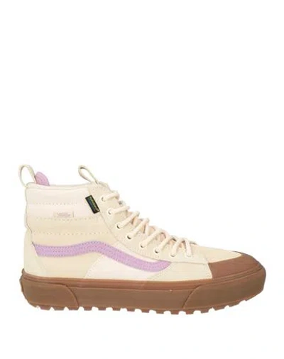 Vans Woman Sneakers Ivory Size 7 Leather, Textile Fibers In Neutral