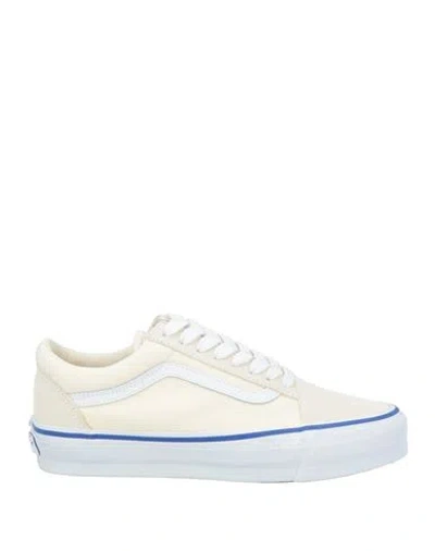Vans Woman Sneakers Ivory Size 8.5 Leather, Textile Fibers