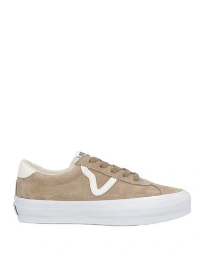 Vans Woman Sneakers Khaki Size 9 Leather In Beige
