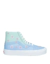 Vans Woman Sneakers Light Blue Size 6.5 Soft Leather, Textile Fibers In Blue