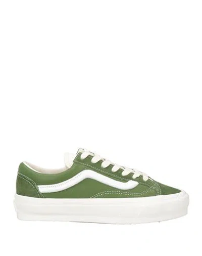 Vans Woman Sneakers Military Green Size 7.5 Leather