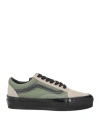 Vans Woman Sneakers Military Green Size 8 Leather, Textile Fibers In Green