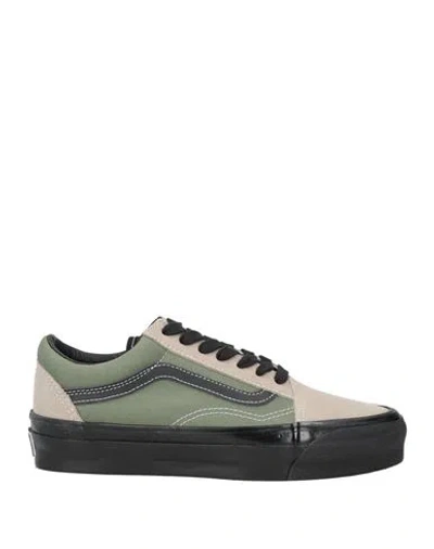 Vans Woman Sneakers Military Green Size 8 Leather, Textile Fibers