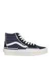 Vans Woman Sneakers Navy Size 9 Leather, Textile Fibers In Navy Blue
