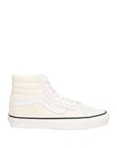 Vans Woman Sneakers Off White Size 7.5 Leather, Textile Fibers