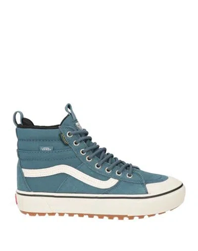 Vans Woman Sneakers Slate Blue Size 7.5 Leather, Textile Fibers