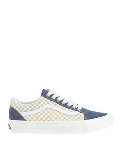Vans Woman Sneakers Slate Blue Size 8 Leather, Textile Fibers