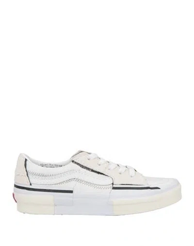 Vans Woman Sneakers White Size 6 Leather, Textile Fibers