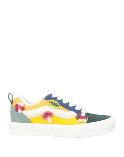 Vans Woman Sneakers Yellow Size 6.5 Textile Fibers, Leather