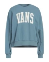Vans Woman Sweatshirt Azure Size M Cotton, Polyester