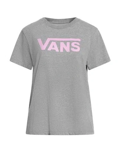 Vans Woman T-shirt Light Grey Size L Cotton In Grey