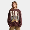 Vans Women's First Team Oversized Crewneck Sweatshirt In Bitter Chocolate