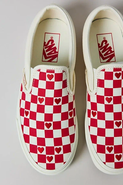 Vans Women's Hearts Racing Checkerboard Slip-on Sneaker In Checkerboard Racing Red, Women's At Urban Outf In Multi