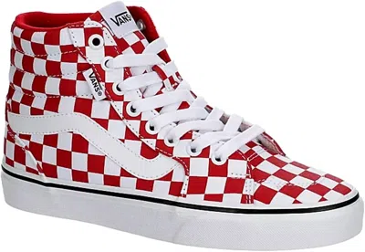 Vans Women's Sk8-hi Decon Vr3 Checkerboard Sneakers In Red