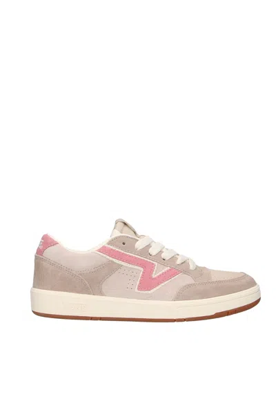 Vans Leather Lowland Comfycush Trainer In Court Vibe Pink