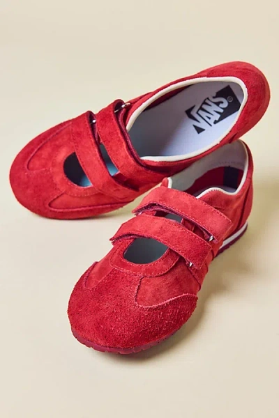 Vans Women's Suede Mary Jane Sneakers In Pig Suede Chili, Women's At Urban Outfitters In Red