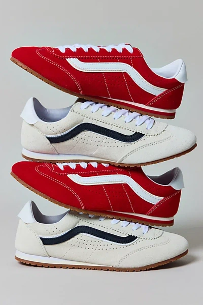 Vans Super Lowpro Racing Red Suede Leather Sneakers