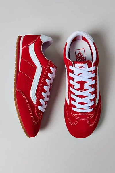 Vans Super Lowpro Racing Red Suede Leather Sneakers