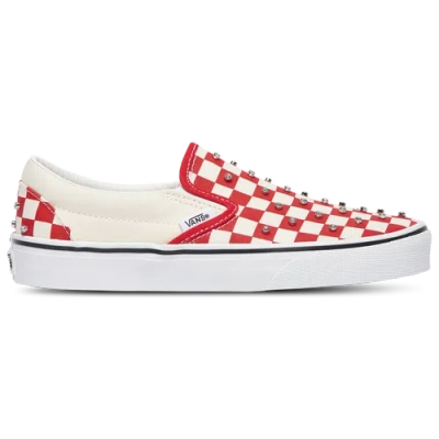 Vans Classic Slip On Sneakers Checkerboard Rhinestone Red