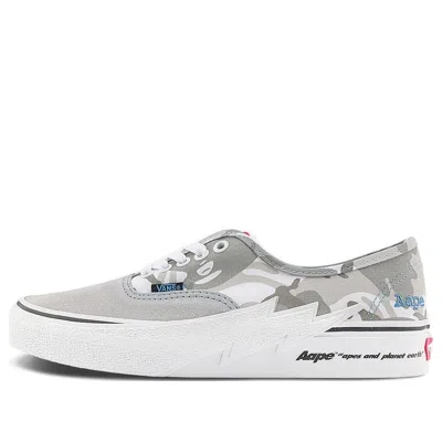 Vans X Aape Authentic Bolt Sneakers 'grey Blue' In Gray