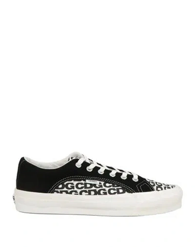 VANS VANS X COMME DES GARÇON MAN SNEAKERS BLACK SIZE 8 TEXTILE FIBERS, LEATHER