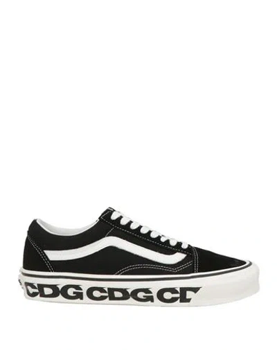 Vans X Comme Des Garçons Woman Sneakers Black Size 8 Leather, Textile Fibers