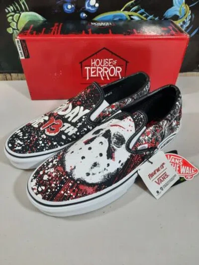 Pre-owned Vans X Friday The 13th Jason Voorhees Classic Slip On-glow In The Dark Sz 13