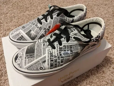 Pre-owned Vans X Harry Potter Comfycush Era Daily Prophet Black/white Hp Unisex