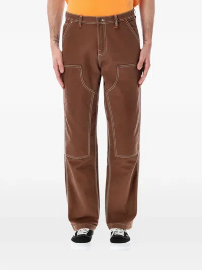 Vans X Julian Klincewicz Contrast-stitch Carpenter Trousers In Brown
