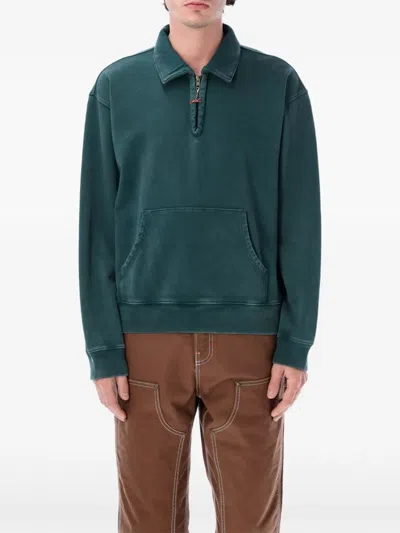 Vans X Julian Klincewicz Quarter-zip Pouch-pocket Sweatshirt In Green