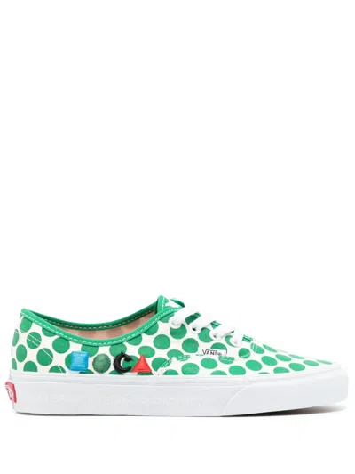 Vans X Moca Authentic Polka-dot Cotton Sneakers In Green