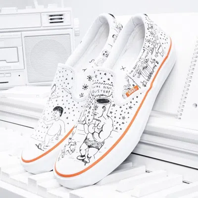 Pre-owned Vans X No-comply Daniel Johnston Slip On Pro Mens Size 10.5 In Box Rare In White
