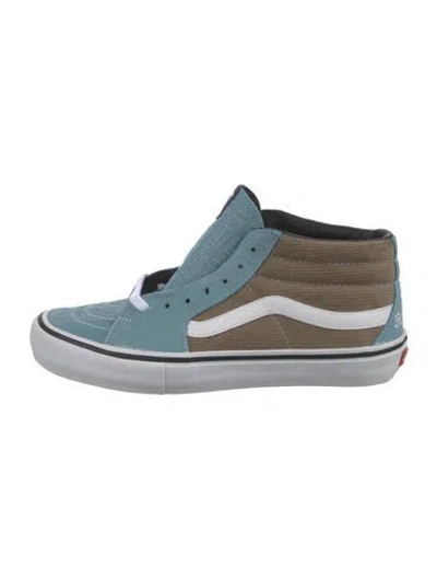 Pre-owned Vans X Supreme Sk8-mid 'croc Corduroy Light Brown' Sneakers In Blue