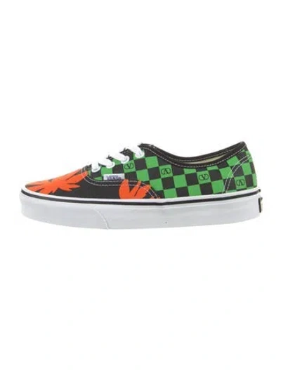 Pre-owned Vans X Valentino Canvas Graphic Print Sneakers In White