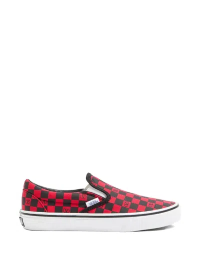 Vans X Valentino Garavani Checkerboard Vlogo Sneakers In Red