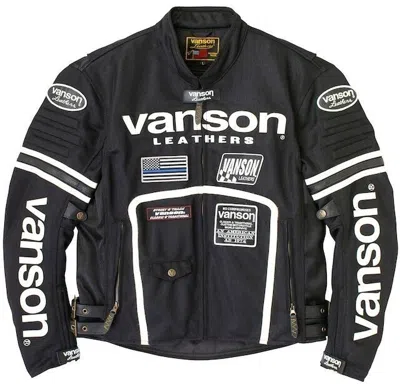Pre-owned Vanson Mesh Rider's Jacket With Removable Windproof Vs24105s Black/white Size L