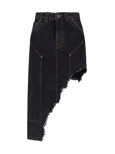 Vaquera 100% Cotton Skirt In Black