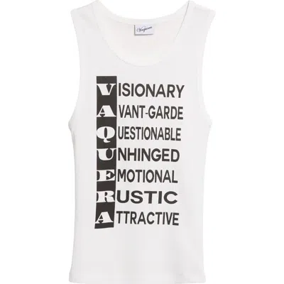 Vaquera Anagram Logo Graphic Tank In White