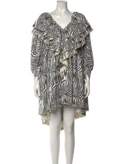 Pre-owned Vaquera Animal Print Mini Dress In Black
