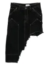 Vaquera Asymmetric Denim Skirt In Black