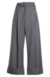 Vaquera Baby Pleated Low Waist Wide Leg Trousers In Gray