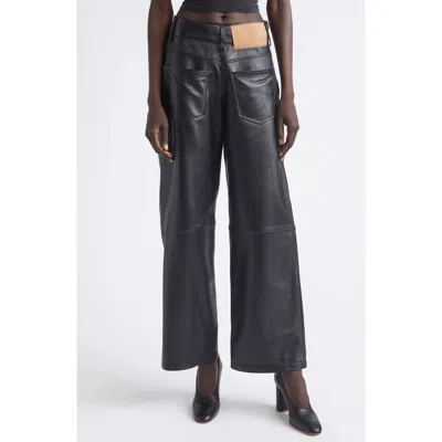 Vaquera Backwards Leather Pants In Black