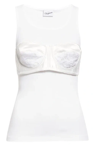 Vaquera Balconette Bra Rib Cotton Tank In White