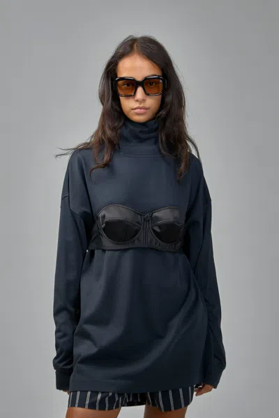 Vaquera Balconette Bra Turtleneck T-shirt Knit In Black