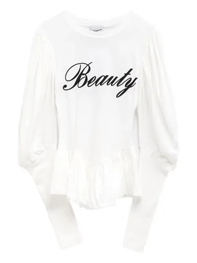 Vaquera Beauty-print Top In White