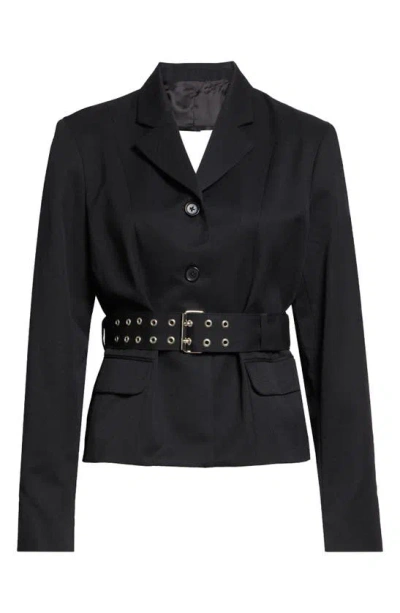 Vaquera Belted Cutout Back Blazer In Black