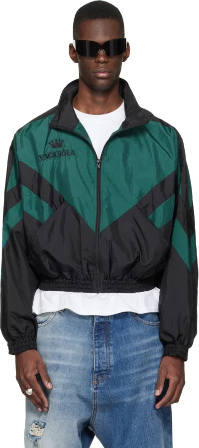 Vaquera Black & Green Windbreaker Jacket In Multi