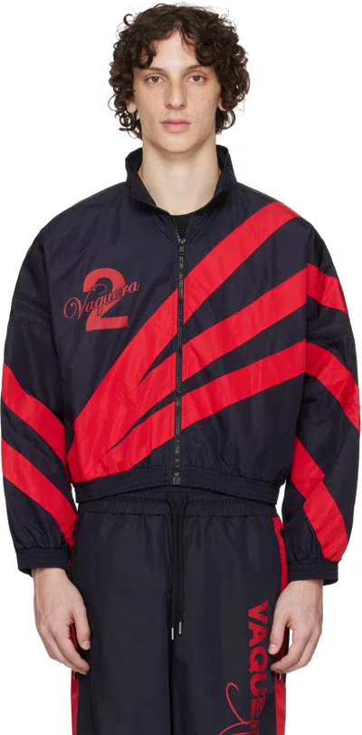 Vaquera Black & Red Windbreaker Jacket In White