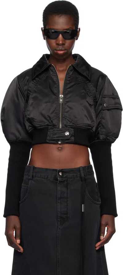 Vaquera Black Aviator Bomber Jacket