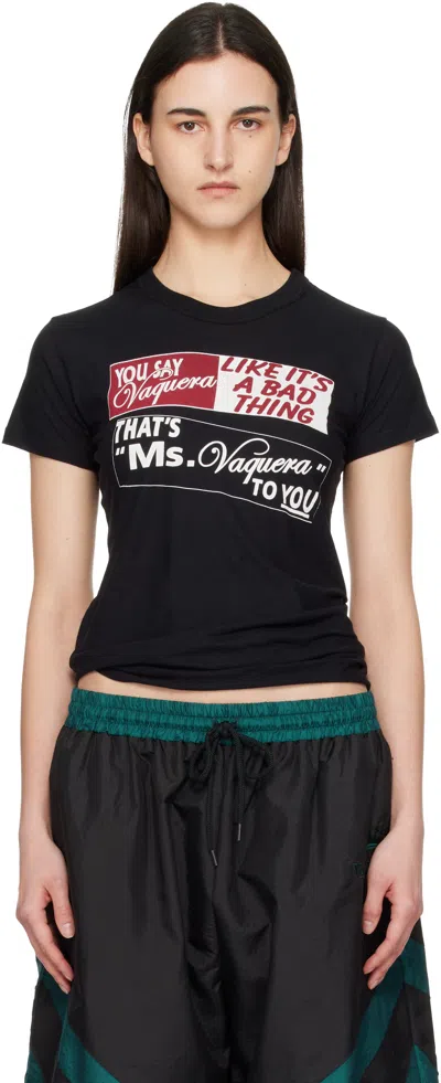 Vaquera Black Bumper Sticker T-shirt